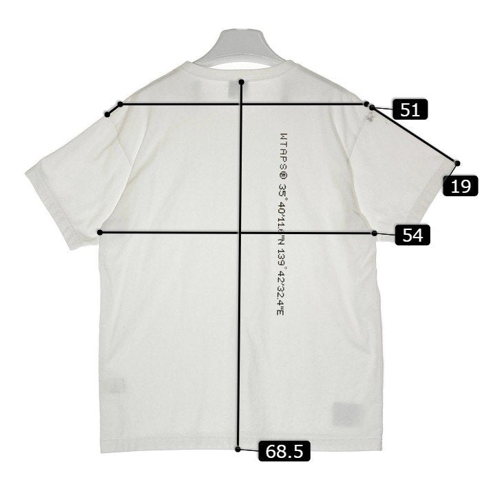 WTAPS ダブルタップス 19SS 191ATDT-CSM13 GPS DESIGN TEE デザイン Tシャツ ホワイト size01 瑞穂店