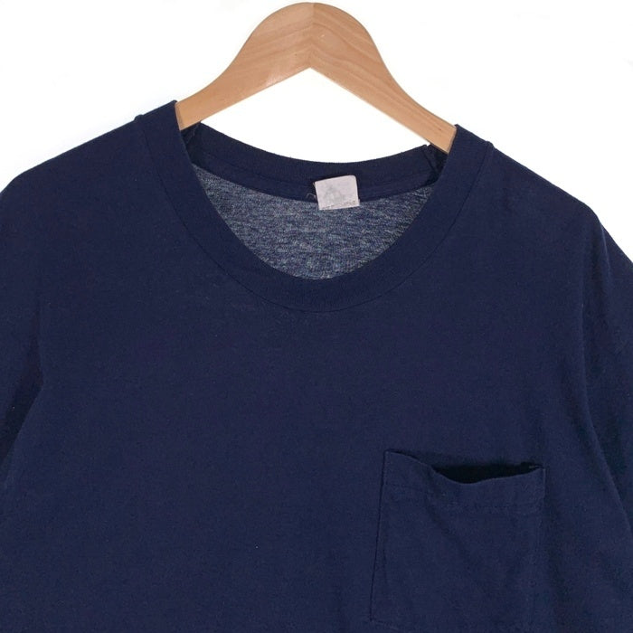 80's FRUIT OF THE LOOM フルーツオブザルーム 半袖 ポケット Tシャツ ネイビー USA製 Size XL (46-48) 福生店