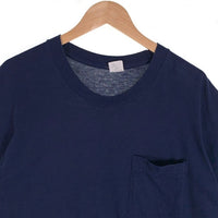 80's FRUIT OF THE LOOM フルーツオブザルーム 半袖 ポケット Tシャツ ネイビー USA製 Size XL (46-48) 福生店