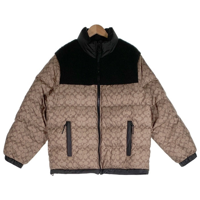 COACH コーチ リバーシブル シェルパ シグネチャー ダウンジャケット ベージュ ブラック CE338 Size L 福生店