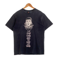 00's STUSSY ステューシー I GET GOOSE BUMPS WHEN THE BASS LINE THUMPS プリント 半袖 Tシャツ ブラック Size L 福生店
