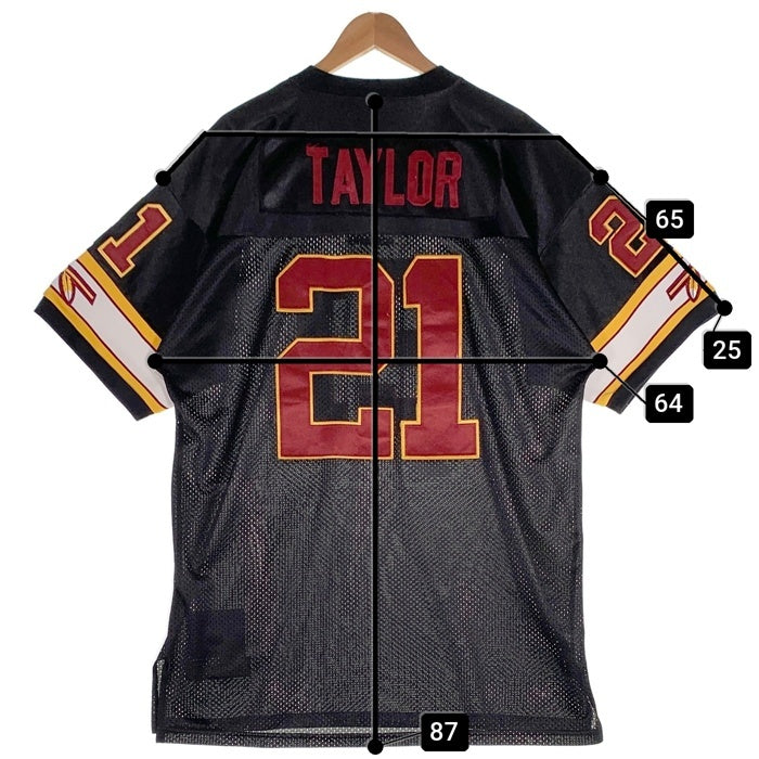Mitchell & Ness ミッチェルアンドネス NFL Washington Redskins ワシントン レッドスキンズ 半袖 フッドボール シャツ ジャージ ブラック レッド イエロー ホワイト USA製 Size 52 福生店