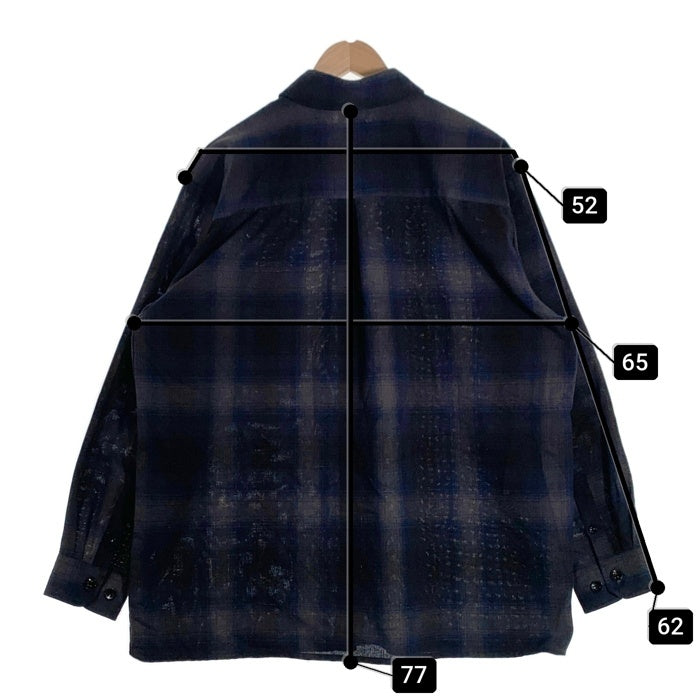 FB County エフビーカウンティー CHECKER SHIRTS オンブレチェックシャツ ネイビー ブラック Size L 福生店