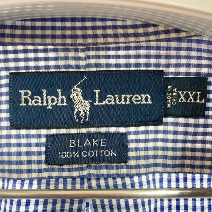 Ralph Lauren ラルフローレン BLAKE ボタンダウン ギンガムチェック 長袖シャツ ブルー sizeXXL 瑞穂店