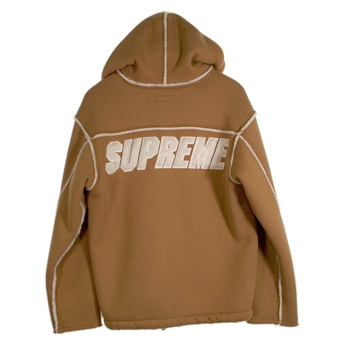 SUPREME シュプリーム 21AW Faux Shearling Hooded Jacket フェイクムートン フーデッドジャケット パーカー タン Size S 福生店