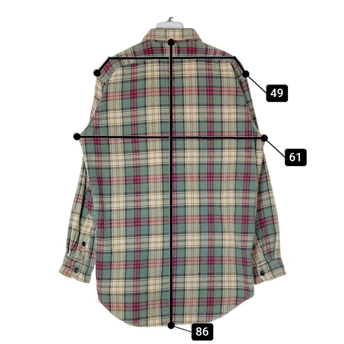 RRL ダブルアールエル 三ツ星タグ 猫目ボタン ヘビーネルシャツ ブラウンxグリーン sizeS 瑞穂店