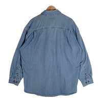WORLD ISLAND ワールドアイランド 裏地ブランケット 裏地キルティング 長袖 デニム シャツ ライトブルー Size XL 福生店