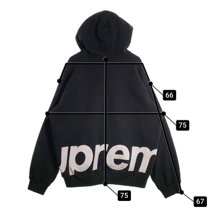 SUPREME シュプリーム 25SS Big Logo Zip Up Hooded Sweatshirt ビッグロゴ ジップアップ スウェットパーカー ブラック Size XXL 福生店