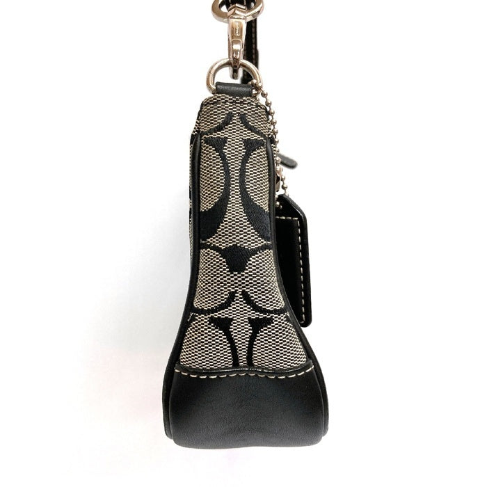 COACH コーチ 6094 アクセサリーポーチ シグネチャー キャンバス×レザー ブラック 瑞穂店