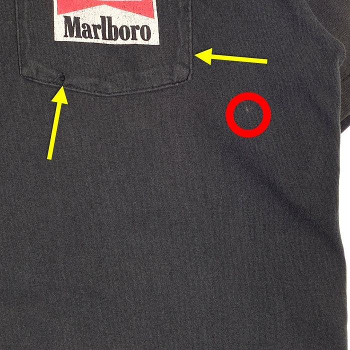 90's Marlboro マルボロ MAT アドベンチャーチーム ポケットTシャツ ブラック タグ切れ Size XL 相当 福生店