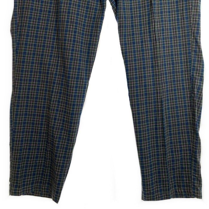 80's STUSSY ステューシー コットン チェック柄 1タックスラックス パンツ グリーン ブルー USA製 黒タグ Size 32 福生店