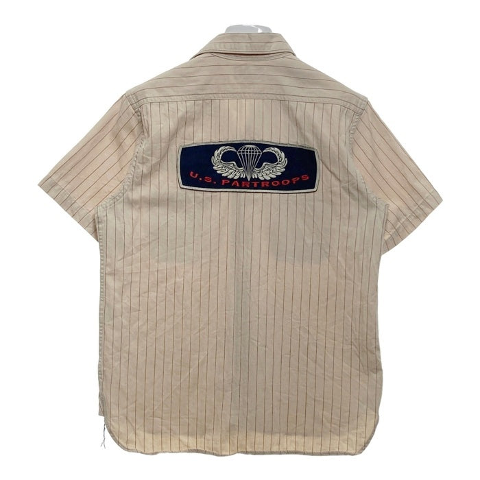 BUZZ RICKSONS バズリクソンズ ストライプ ワークシャツ 半袖 生成り Size 15-15 1/2 瑞穂店