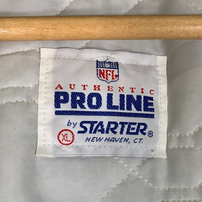 80-90's NFL RAIDERS レイダース ナイロンスタジャン 中綿 刺繡 ワッペン ブラック STARTER PRO LINE USA製 Size XL 福生店