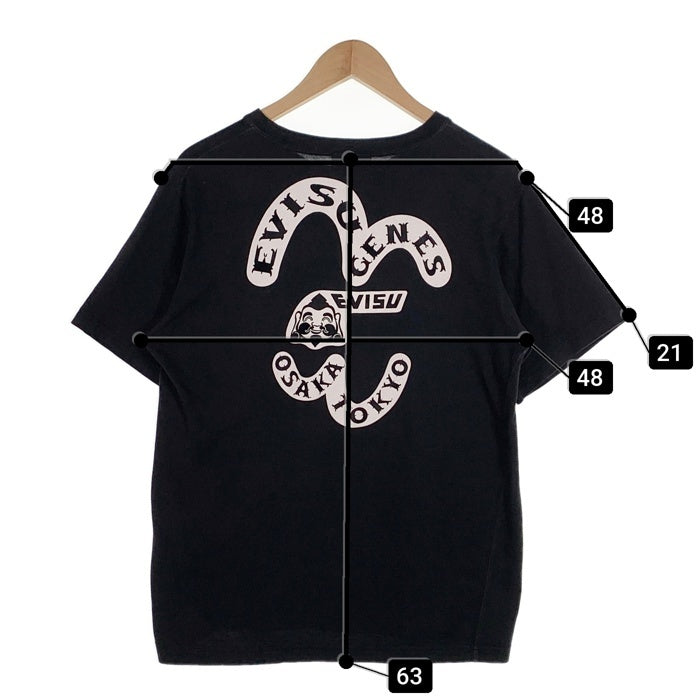 EVISU エヴィス GENES プリント Tシャツ ブラック Size 40 福生店