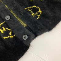 HUF ハフ BLAH KNIT CARDIGAN ニットカーディガン ブラックxイエロー sizeM 瑞穂店