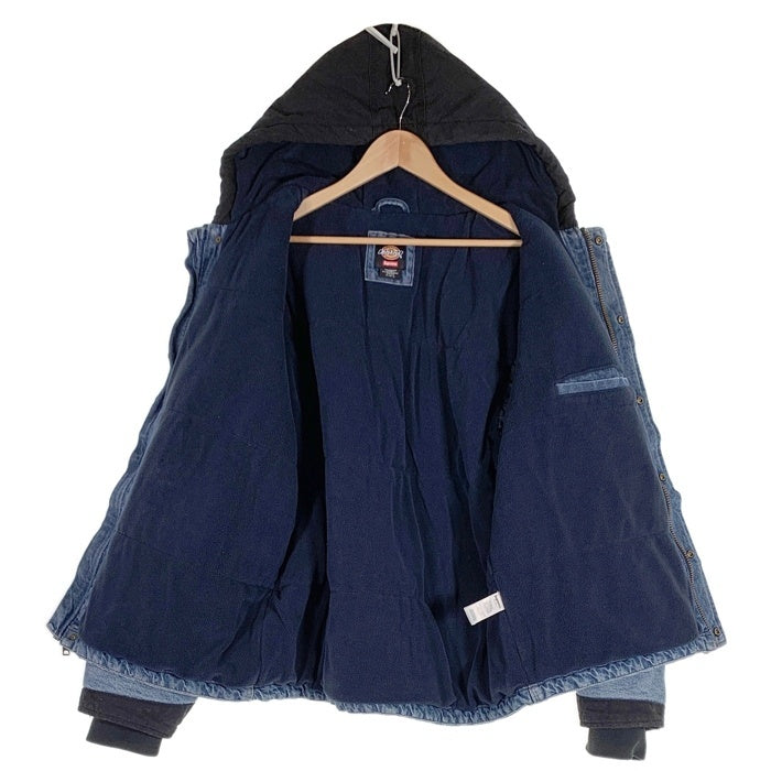 SUPREME シュプリーム 25AW Dickies ディッキーズ Cordura Hooded Work Jacket コーデュラフーデッドワークジャケット デニム ナイロン切替 ブラック ライトブルー Size XL 福生店
