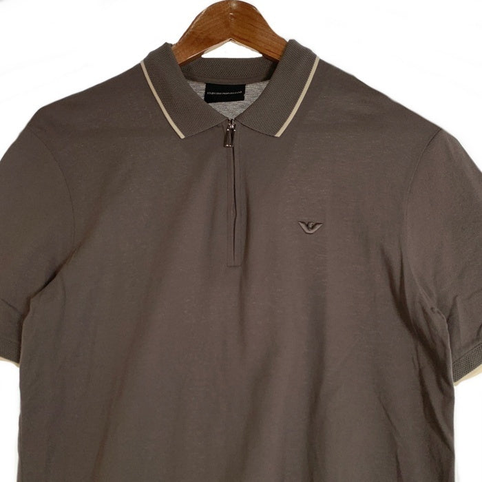 EMPORIO ARMANI エンポリオアルマーニ ハーフジップ 半袖 ポロシャツ ベージュ Size S 福生店