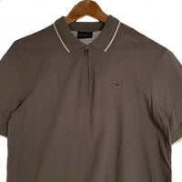 EMPORIO ARMANI エンポリオアルマーニ ハーフジップ 半袖 ポロシャツ ベージュ Size S 福生店