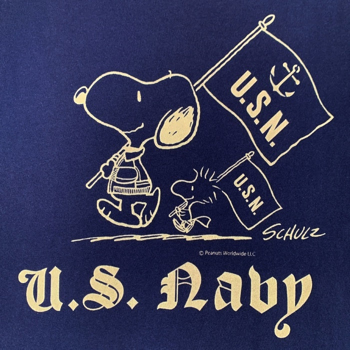 BUZZ RICKSON'S バズリクソンズ Peanuts U.S.N. スヌーピー プリントTシャツ ネイビー Size M 福生店