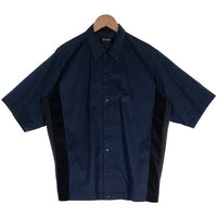 zucca ズッカ コットン ショートスリーブシャツ スナップボタン 脇下ベロア切替 半袖 ネイビー 日本製 CZ84FK504 Size M 福生店