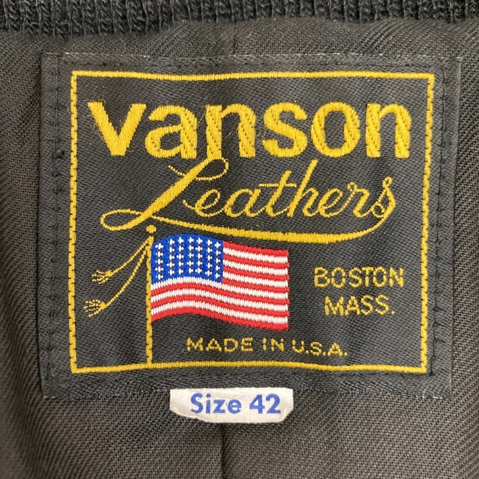 VANSON バンソン TJ USA製 レザー チームジャケット ブラック size42 瑞穂店