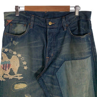 DENIM&SUPPLY RALPH LAUREN デニムアンドサプライ ラルフローレン ストレートデニムパンツ USED ダメージ リペア加工 インディゴ Size 33×30 福生店