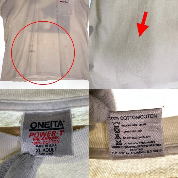 90’s Marlboro マルボロ Cowboy カウボーイ プリント ポケットTシャツ ホワイト ONEITA Size XL 福生店