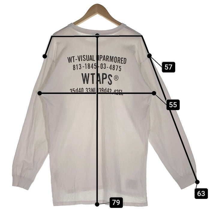 WTAPS ダブルタップス 18SS DESIGN LS SPEC TEE バックプリント ロングスリーブTシャツ ホワイト 181ATDT-CSM15 Size 03 福生店