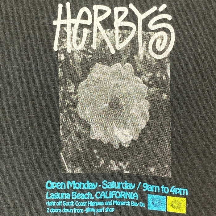 STUSSY ステューシー HERBY'S Dyed Tee 両面フォトプリント Tシャツ ブラック sizeL 瑞穂店