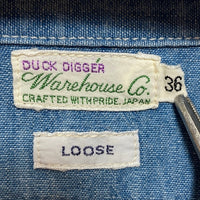 WAREHOUSE ウエアハウス Duck Digger ダックディガー LOOSE FIT シャンブレーワークシャツ ライトブルー Size 36 瑞穂店