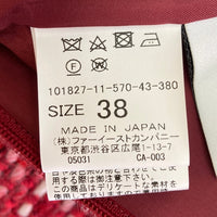 ANAYI アナイ ツイードフリンジ タイトスカート 膝丈 バックジップ ウール混 レッド size38 瑞穂店