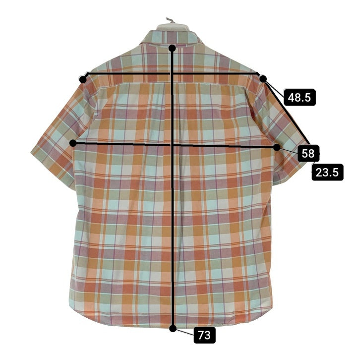 STUSSY ステューシー チェック 半袖シャツ オレンジ sizeM 瑞穂店