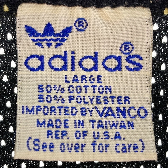 adidas アディダス VANCO社タグ台湾製 トレフォイル メッシュ タンクトップ ブラック sizeL 瑞穂店
