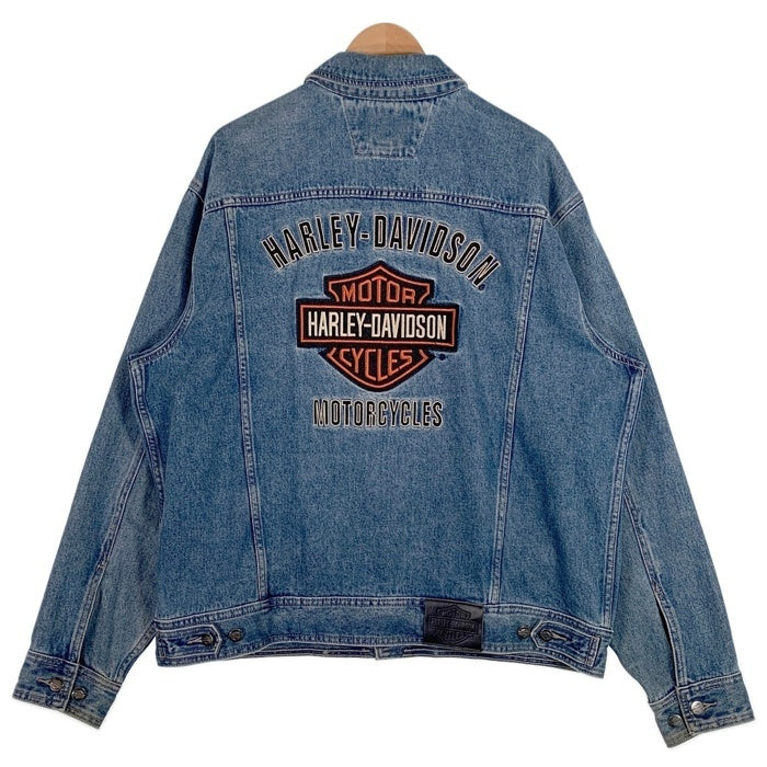 Harley-Davidson ハーレーダビッドソン バー&シールド デニムジャケット バック 刺繡ロゴ ライトブルー Size XL 福生店