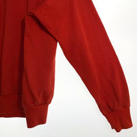 80's adidas アディダス 前V ラグランスリーブ クルーネックスウェットトレーナー レッド Size M-L 相当 福生店