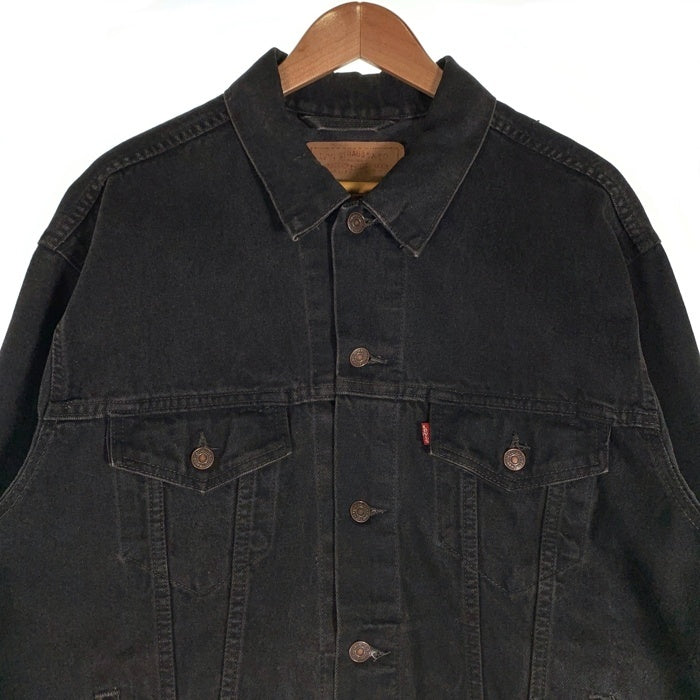 90's Levi's リーバイス 70507-4159 ブラックデニムトラッカージャケット 後染め トップ裏715 USA製 size L 福生店