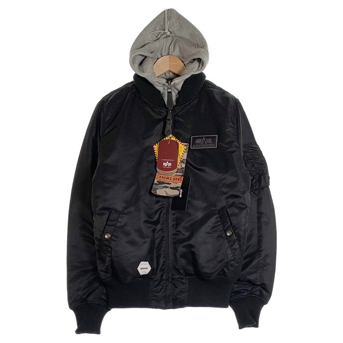 glamb グラム ALPHA アルファ MA-1 フライトジャケット スウェットフード ブラック GB15WT/JKT20 Size L 福生店