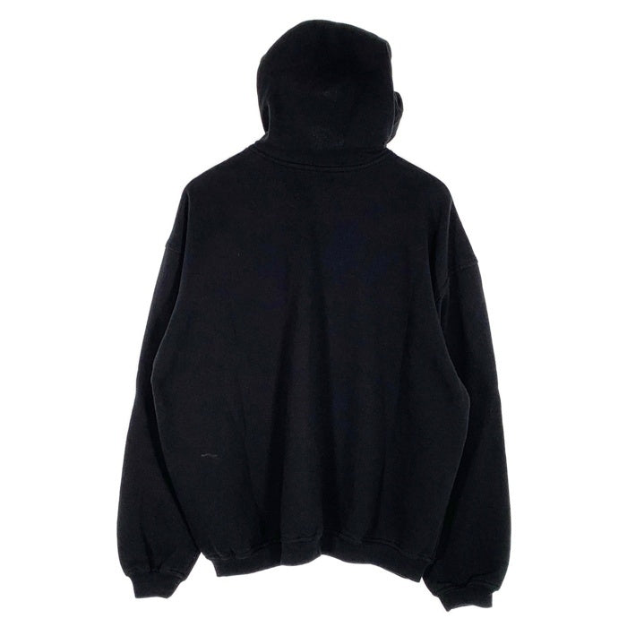 80's STUSSY ステューシー プルオーバースウェットパーカー 胸ポケットロゴ刺繡 ブラック 裏起毛 USA製 黒タグ オールド 短丈ボックス Size L 福生店