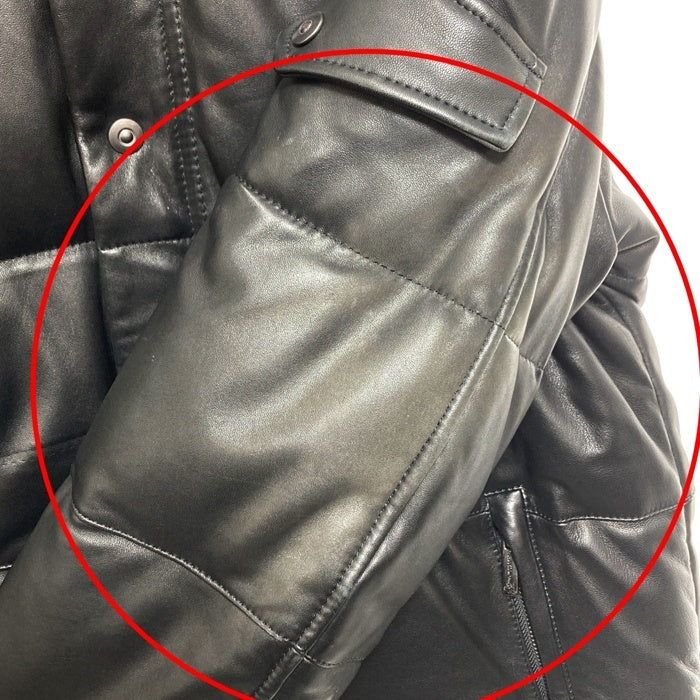 SEDUCTION de NICOLE  オールレザーダウンジャケット　ブラック  48 ※色ヤケあり 瑞穂店