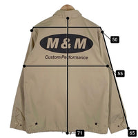 M&M  CUSTOM PERFORMANCE エムアンドエム カスタムパフォーマンス オーバルロゴプリント コーチジャケット ベージュ Size L 福生店