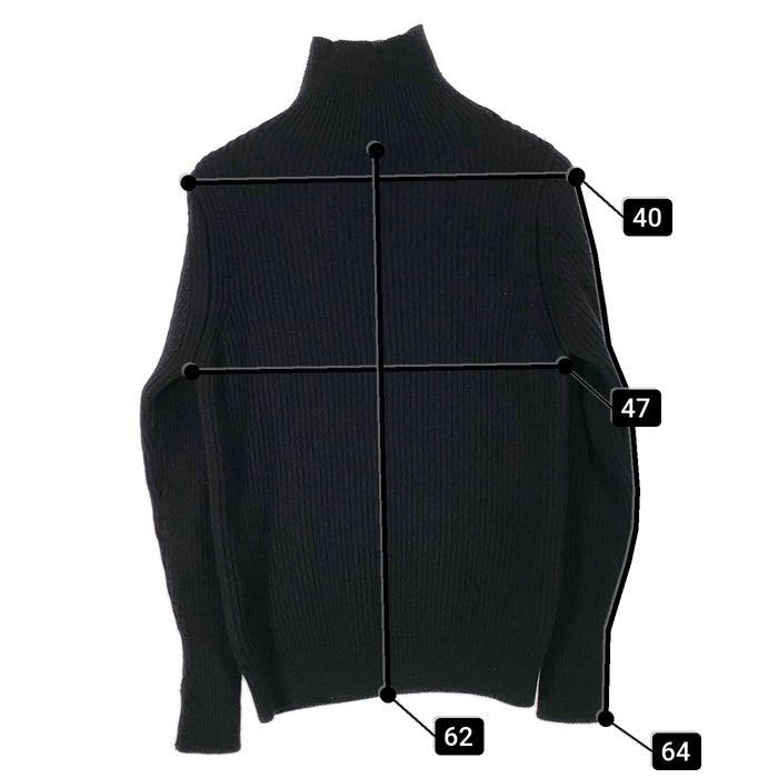 ANDERSEN ANDERSEN アンデルセンアンデルセン タートルネック ハイネック ウール リブニットセーター ブラック フィンガーホール Size XS 福生店