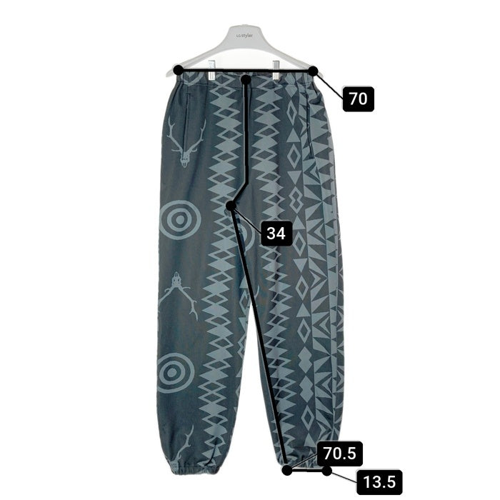 South2 West8 サウスツーウエストエイト MR819 String Sweat Pant Poly JQ Native ストリング スウェットパンツ ネイティブ柄 グレー sizeXS 瑞穂店