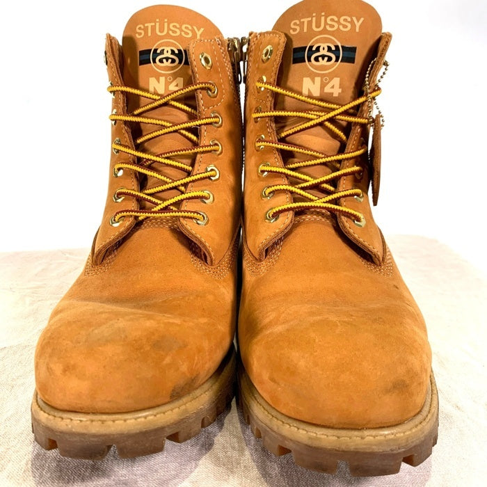 Timberland ティンバーランド STUSSY ステューシー サイドジップ イエローブーツ ライトブラウン 6129A Size US10.5 (28.5cm) 福生店