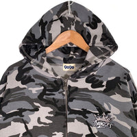 9090 ナインティナインティ King Logo Thermal Zip Hoodie サーマル ジップアップパーカー フーディー グレー NN1931 Size L 福生店