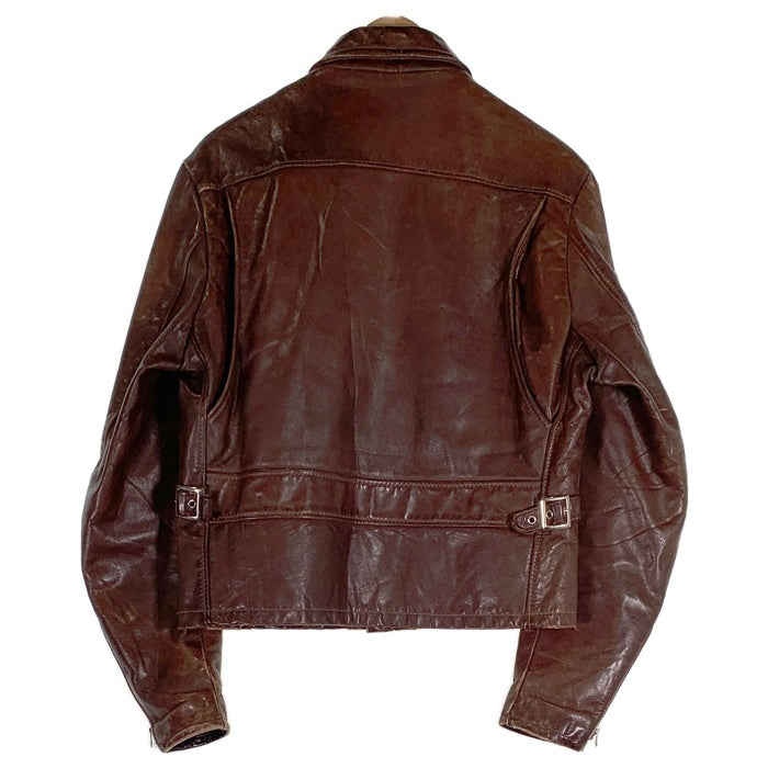 70's~ Schott ショット レザーライダースジャケット ブラウン 襟付 ボアライナー付 USA製 Size 42 福生店