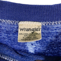 60's~ Wrangler ラングラー ラグランスリーブ スウェットトレーナー 半袖 ブルー 無地 USA製 Size XL 福生店