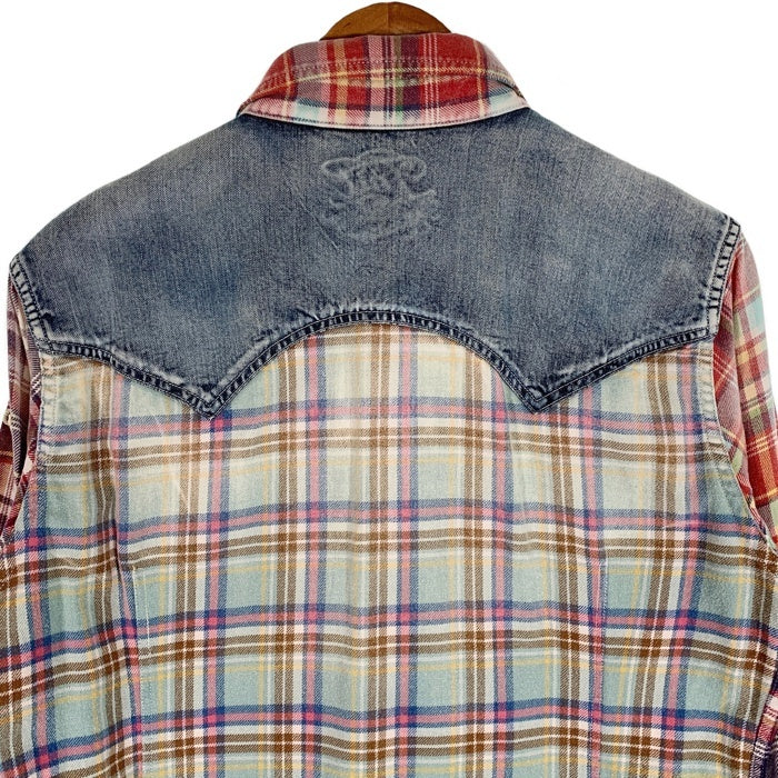 TMT ティーエムティー 13AW フランネル デニム切替 ウエスタンシャツ マルチ TSH-F1306 Size L 福生店