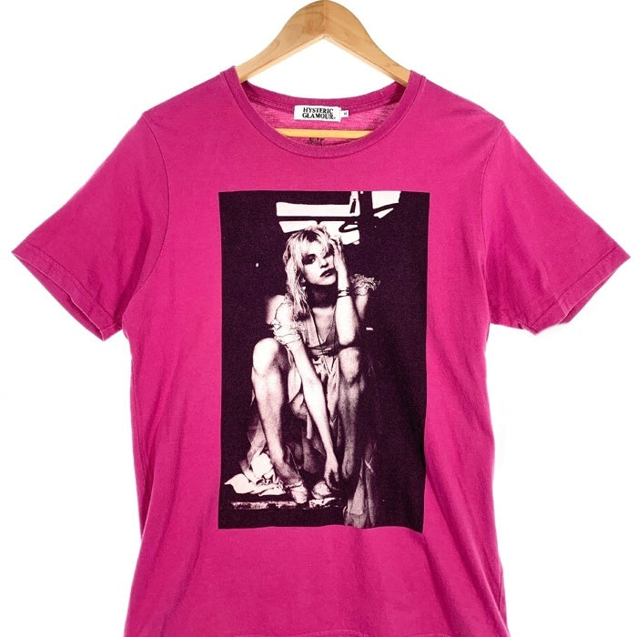 HYSTERIC GLAMOUR ヒステリックグラマー COURTNEY LOVE コートニーラブ フォトプリントTシャツ ピンク 0201CT13 Size M 福生店