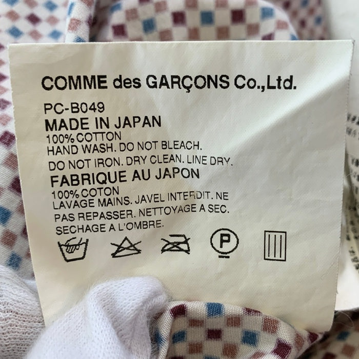 COMME des GARCONS HOMME PLUS コムデギャルソンオムプリュス コットン 長袖シャツ マルチ チェッカー AD2001 Size M 相当 福生店