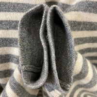 MARGARET HOWELL マーガレットハウエル カシミア ボーダー ニットセーター グレー×オフホワイト size2 瑞穂店
